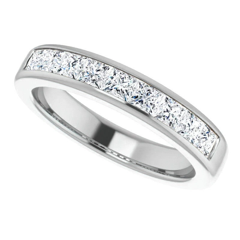 3mm/1.62ct Princess Channel Set Moissanite Mens Band
