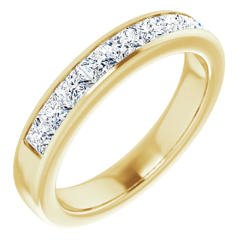 3mm/1.62ct Princess Channel Set Moissanite Mens Band