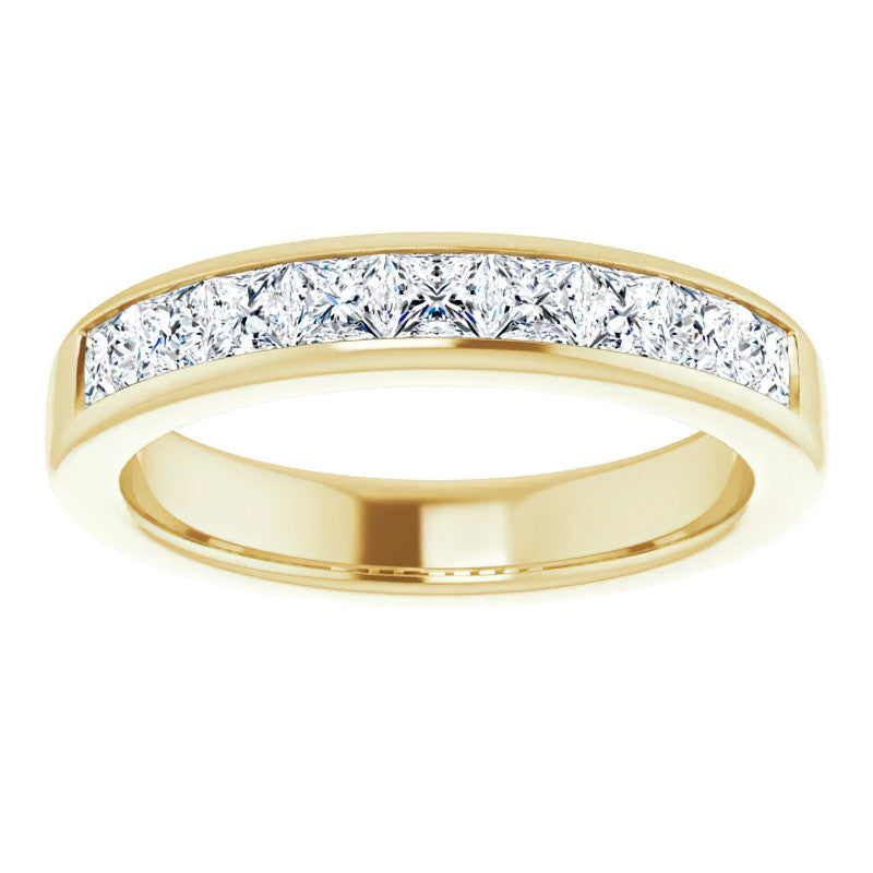 3mm/1.62ct Princess Channel Set Moissanite Mens Band