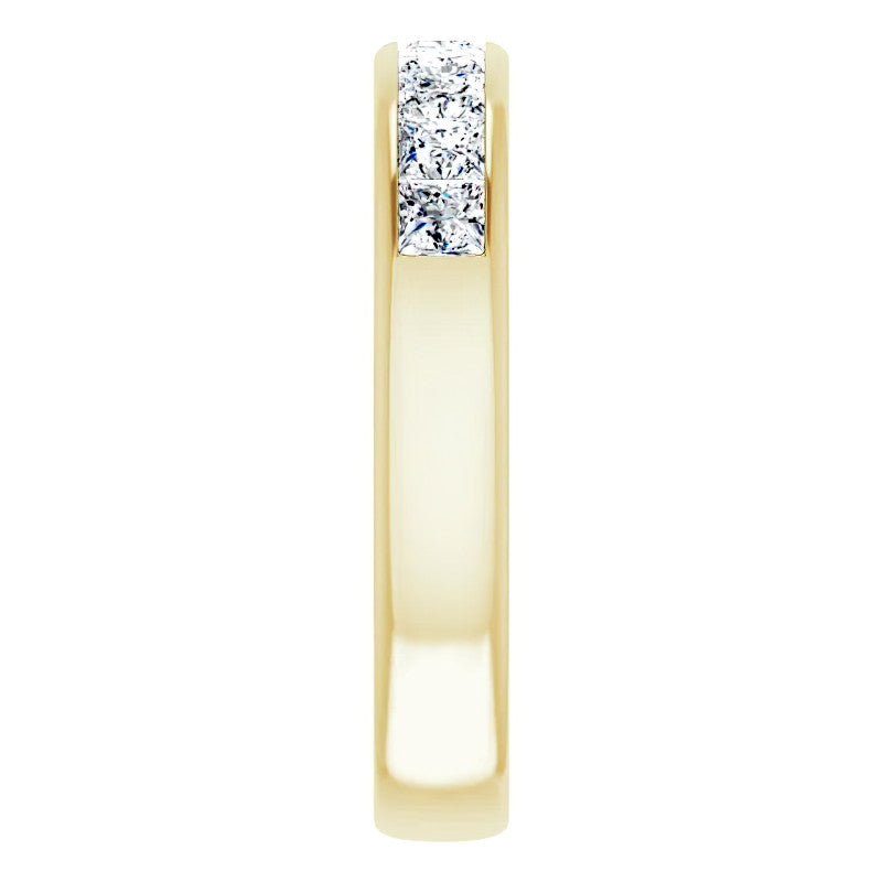 3mm/1.62ct Princess Channel Set Moissanite Mens Band