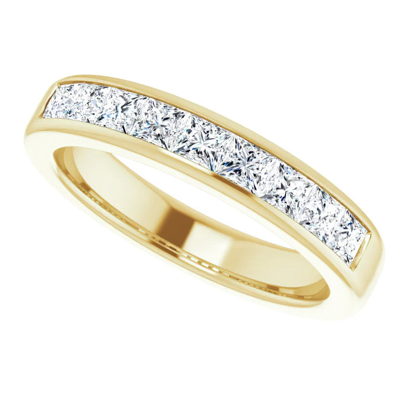 3mm/1.62ct Princess Channel Set Moissanite Mens Band