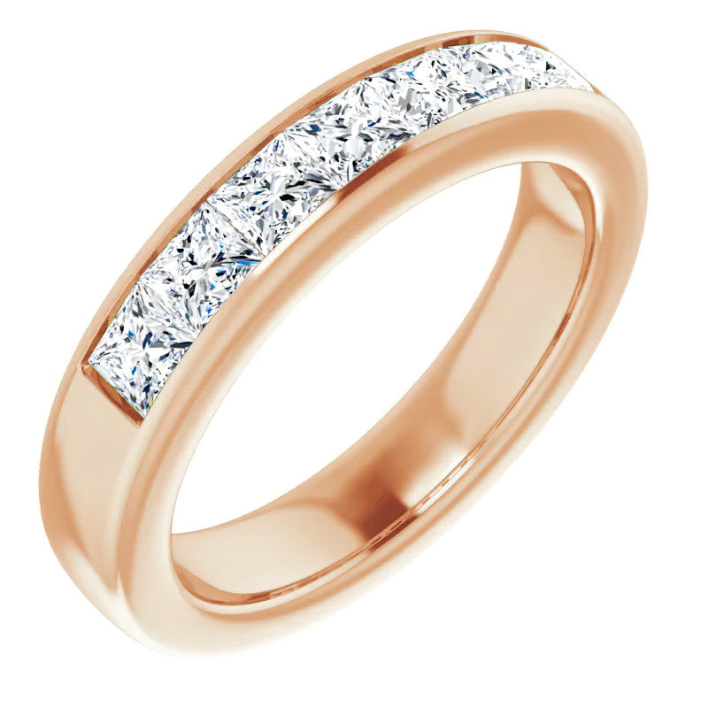 3.5mm/1.89ct Princess Channel Set Moissanite Mens Band