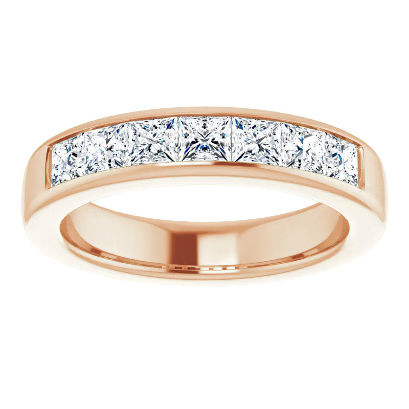 3.5mm/1.89ct Princess Channel Set Moissanite Mens Band