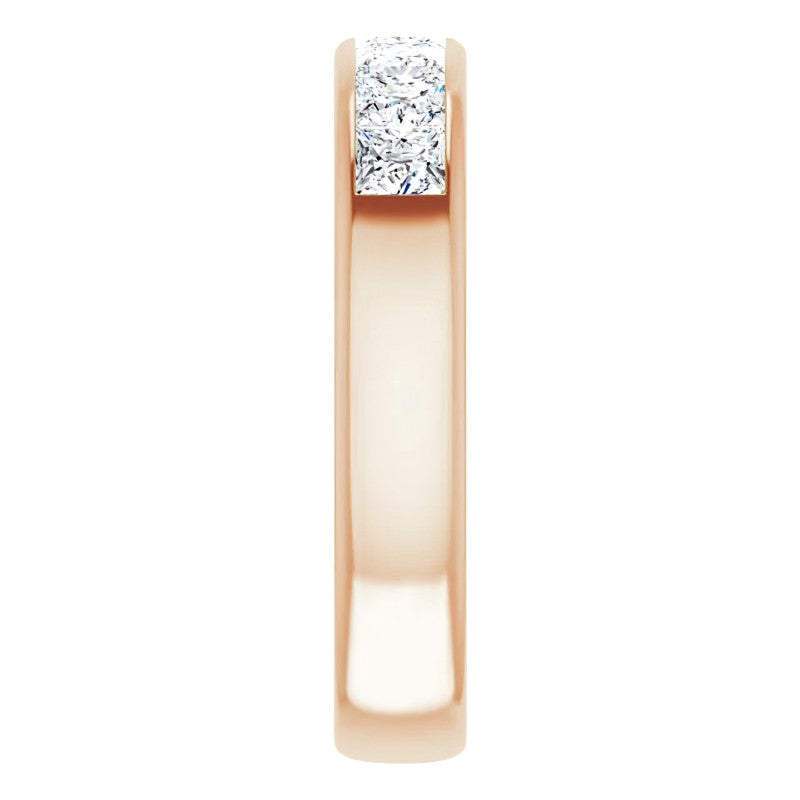 3.5mm/1.89ct Princess Channel Set Moissanite Mens Band