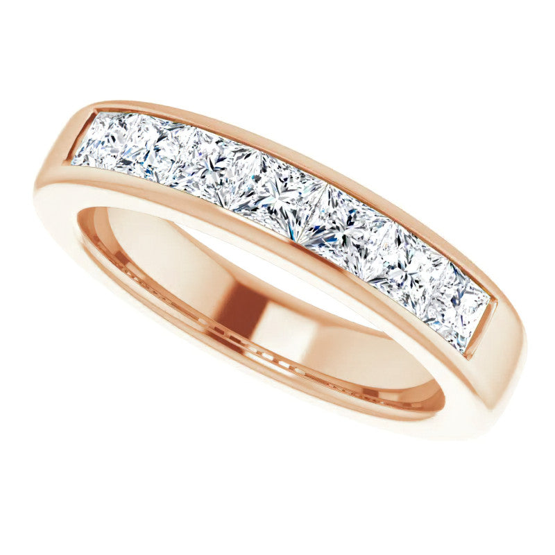 3.5mm/1.89ct Princess Channel Set Moissanite Mens Band