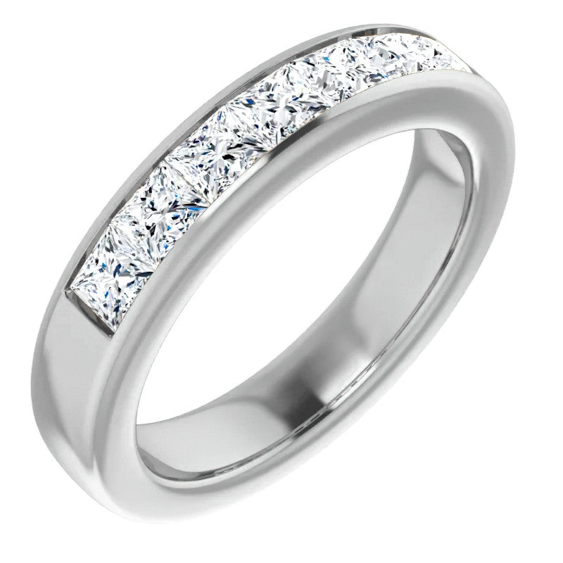 3.5mm/1.89ct Princess Channel Set Moissanite Mens Band