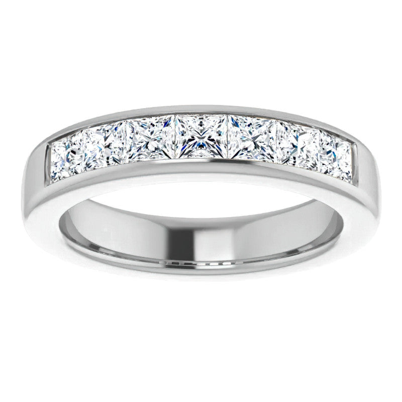 3.5mm/1.89ct Princess Channel Set Moissanite Mens Band