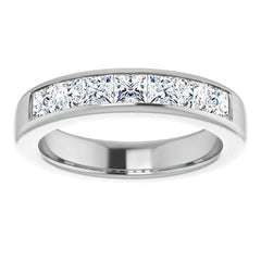 3.5mm/1.89ct Princess Channel Set Moissanite Mens Band