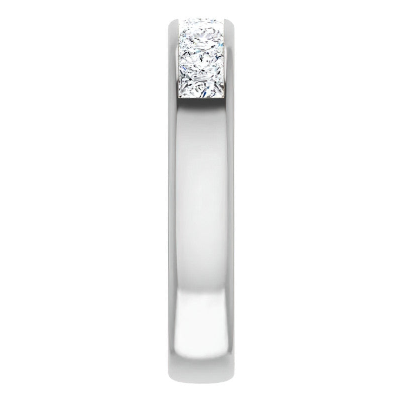 3.5mm/1.89ct Princess Channel Set Moissanite Mens Band