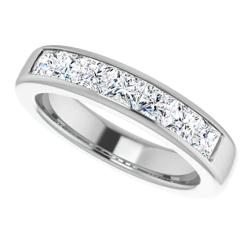 3.5mm/1.89ct Princess Channel Set Moissanite Mens Band