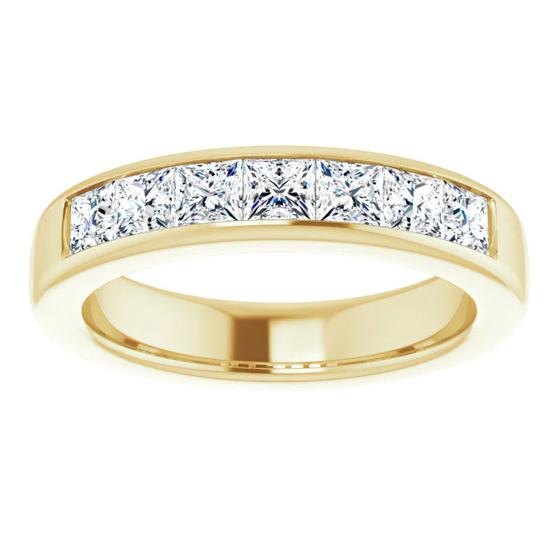 3.5mm/1.89ct Princess Channel Set Moissanite Mens Band