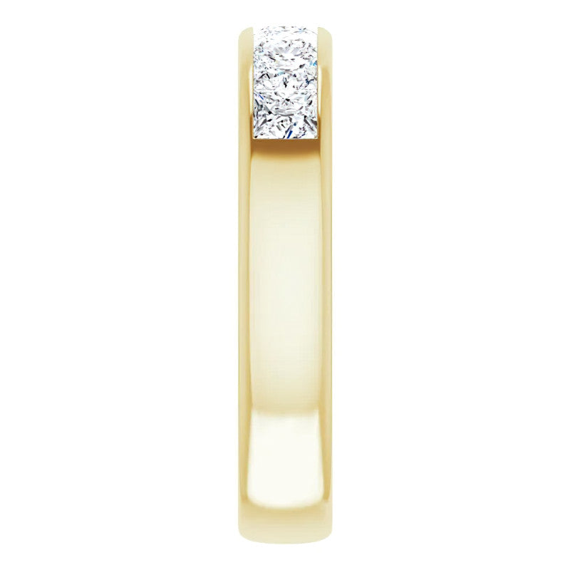 3.5mm/1.89ct Princess Channel Set Moissanite Mens Band