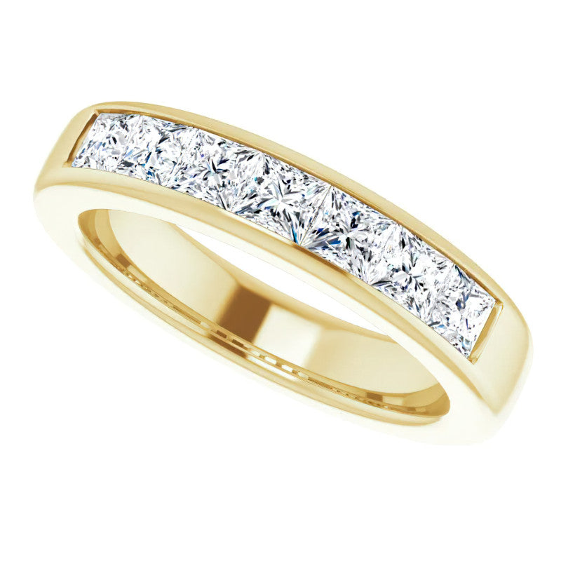 3.5mm/1.89ct Princess Channel Set Moissanite Mens Band