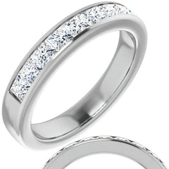 3mm/1.62ct Princess Channel Set Moissanite Mens Band