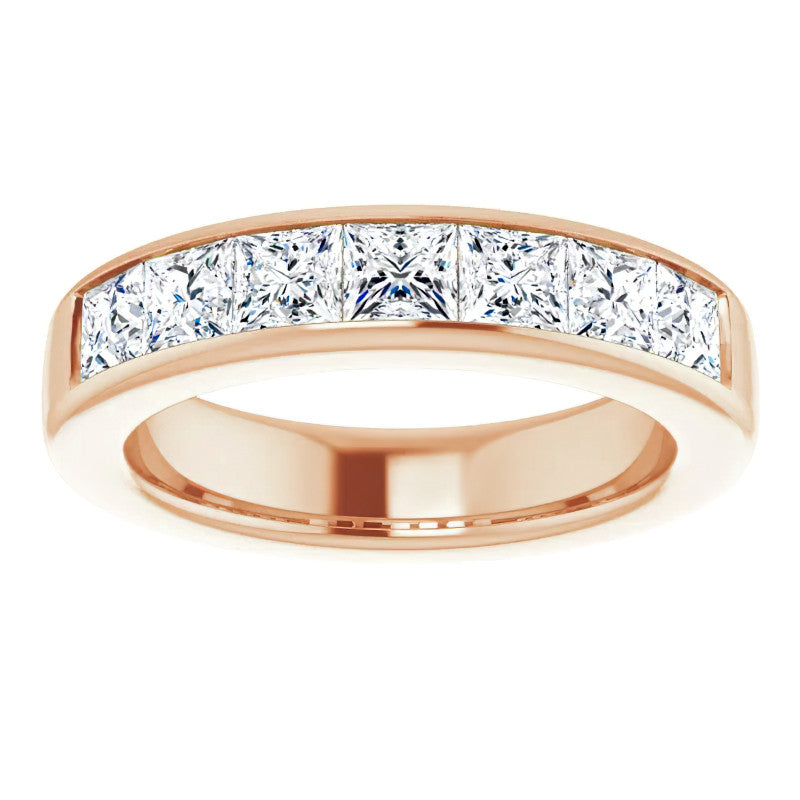 4mm/2.87ct Princess Channel Set Moissanite Mens Band