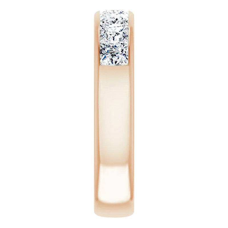 4mm/2.87ct Princess Channel Set Moissanite Mens Band