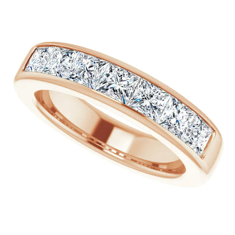4mm/2.87ct Princess Channel Set Moissanite Mens Band