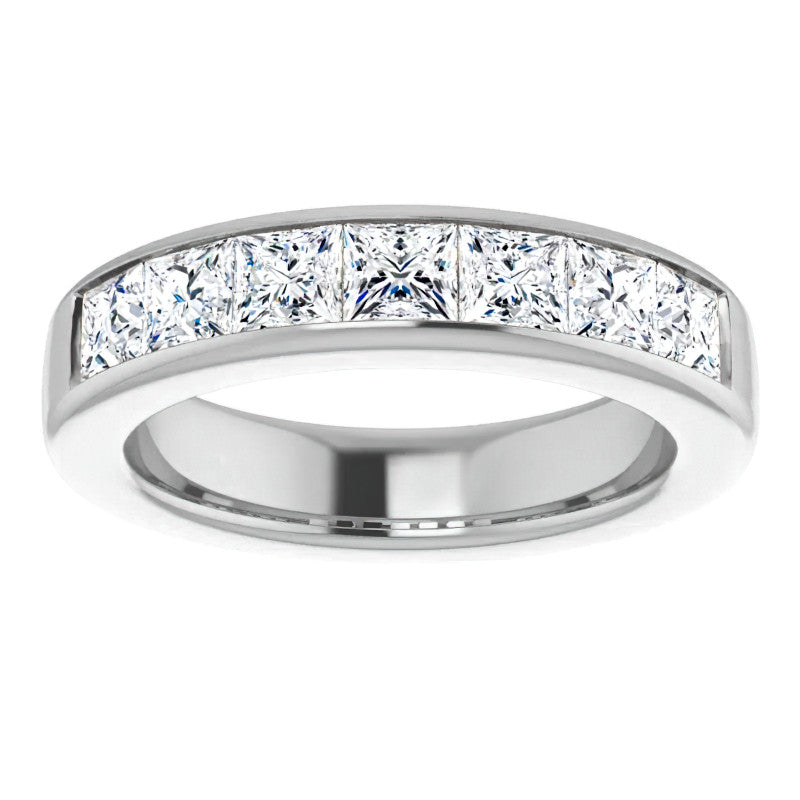 4mm/2.87ct Princess Channel Set Moissanite Mens Band