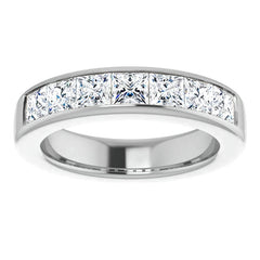 4mm/2.87ct Princess Channel Set Moissanite Mens Band
