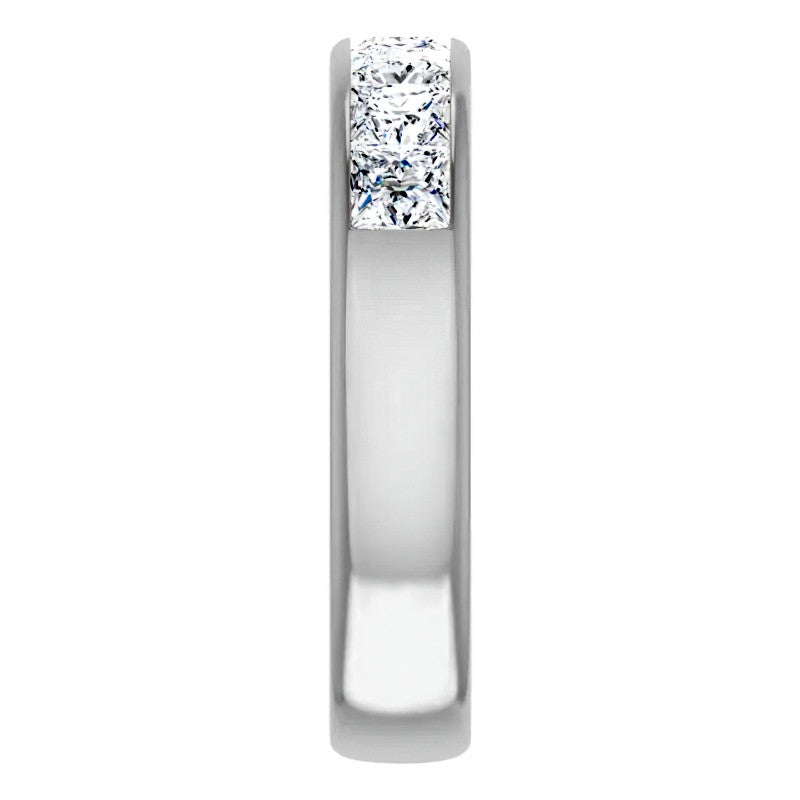 4mm/2.87ct Princess Channel Set Moissanite Mens Band