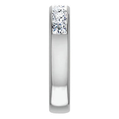 4mm/2.87ct Princess Channel Set Moissanite Mens Band