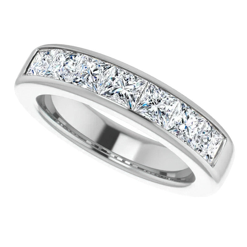 4mm/2.87ct Princess Channel Set Moissanite Mens Band