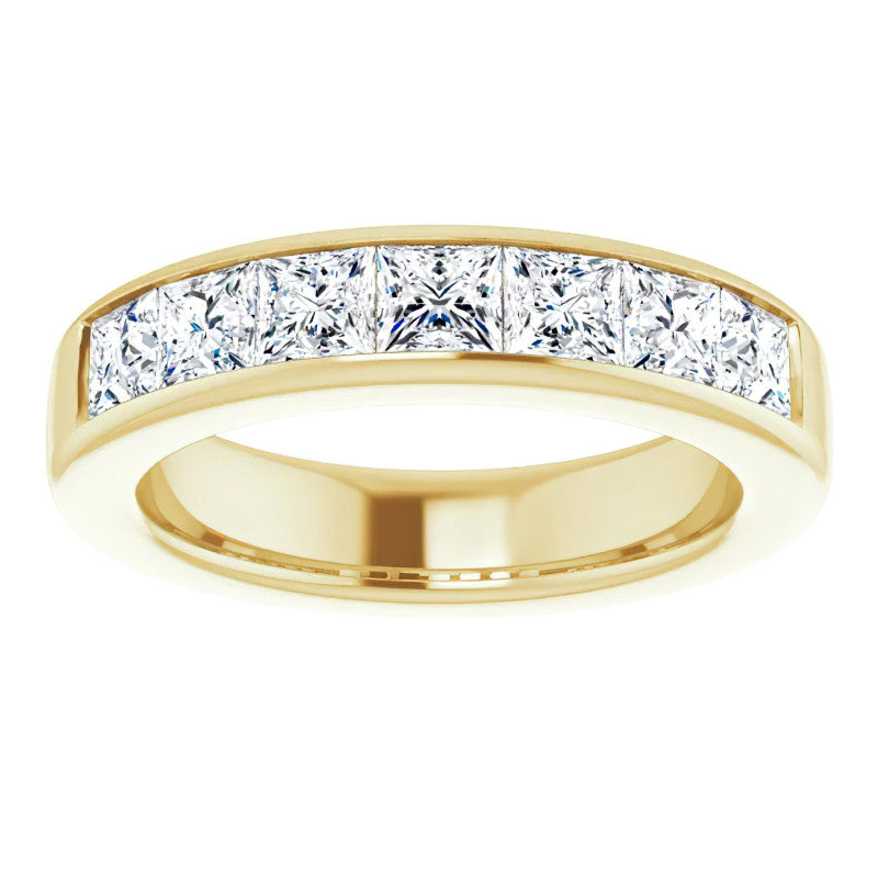 4mm/2.87ct Princess Channel Set Moissanite Mens Band