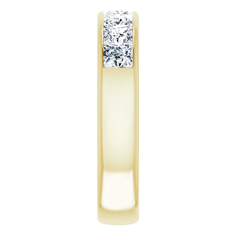4mm/2.87ct Princess Channel Set Moissanite Mens Band