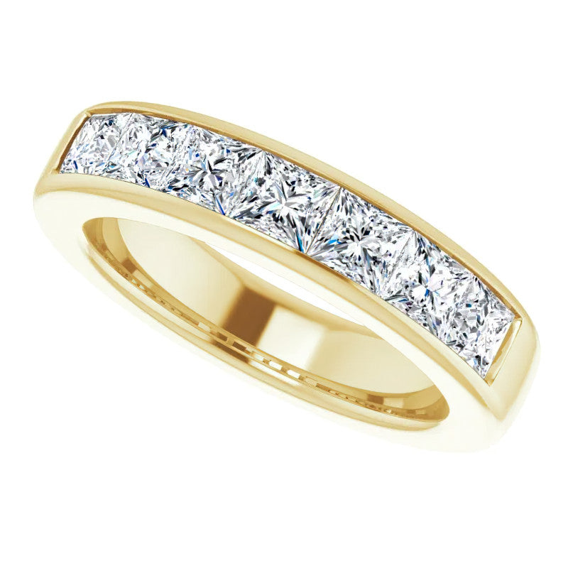 4mm/2.87ct Princess Channel Set Moissanite Mens Band