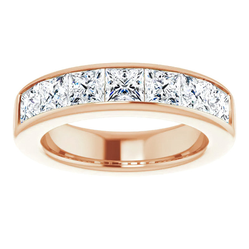 4.5mm/4.20ct Princess Channel Set Moissanite Mens Band