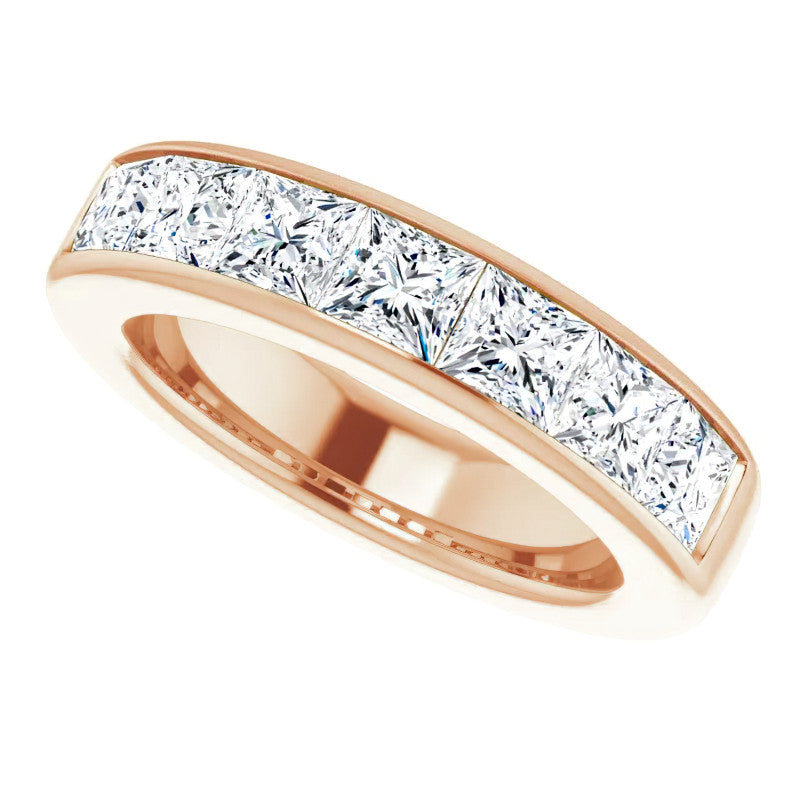 4.5mm/4.20ct Princess Channel Set Moissanite Mens Band