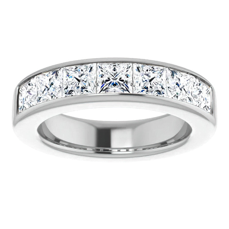4.5mm/4.20ct Princess Channel Set Moissanite Mens Band
