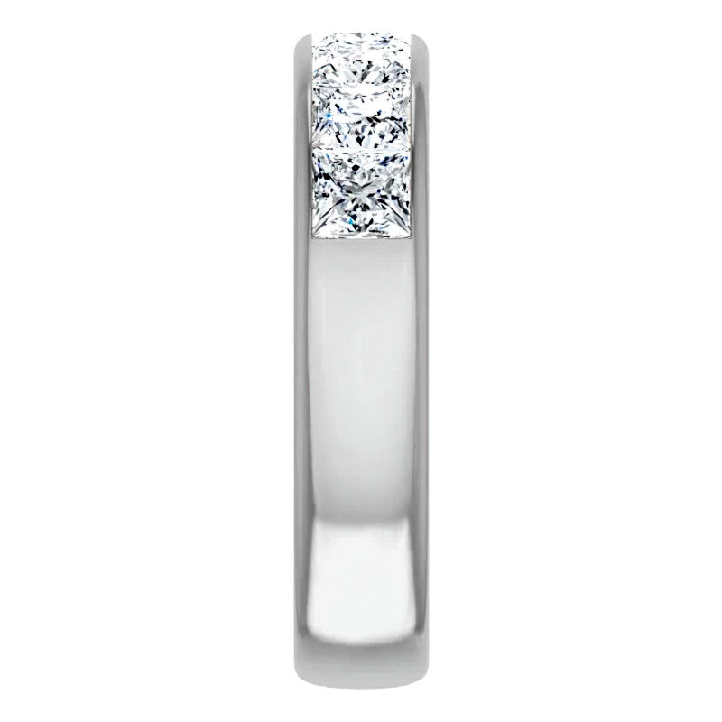 4.5mm/4.20ct Princess Channel Set Moissanite Mens Band