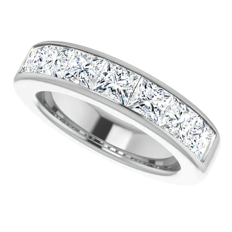 4.5mm/4.20ct Princess Channel Set Moissanite Mens Band