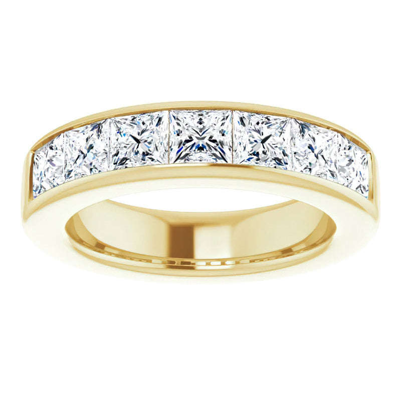 4.5mm/4.20ct Princess Channel Set Moissanite Mens Band