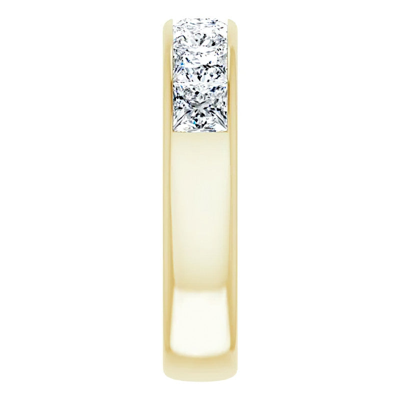4.5mm/4.20ct Princess Channel Set Moissanite Mens Band
