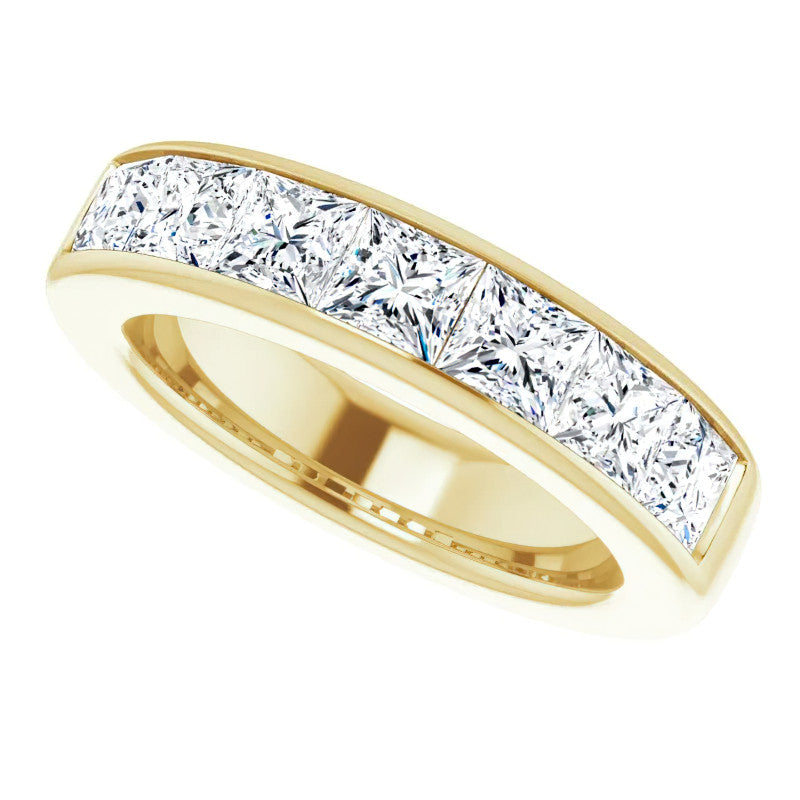 4.5mm/4.20ct Princess Channel Set Moissanite Mens Band
