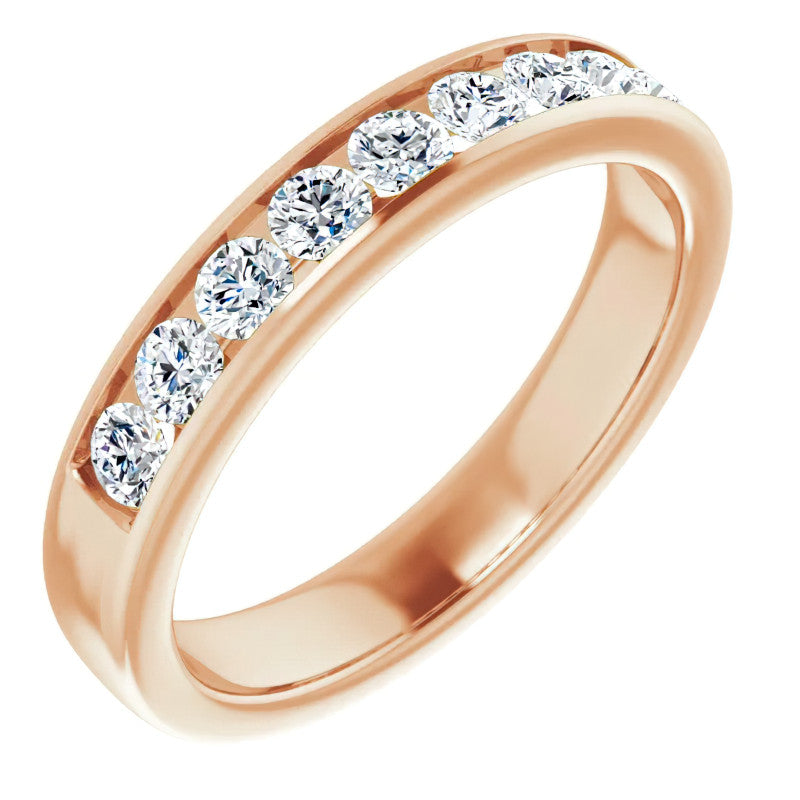 3mm/0.90ct Round Channel Set Moissanite Mens Band
