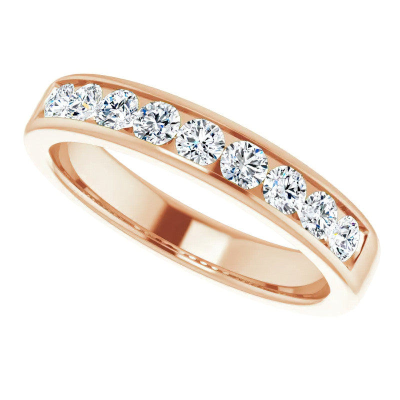 3mm/0.90ct Round Channel Set Moissanite Mens Band