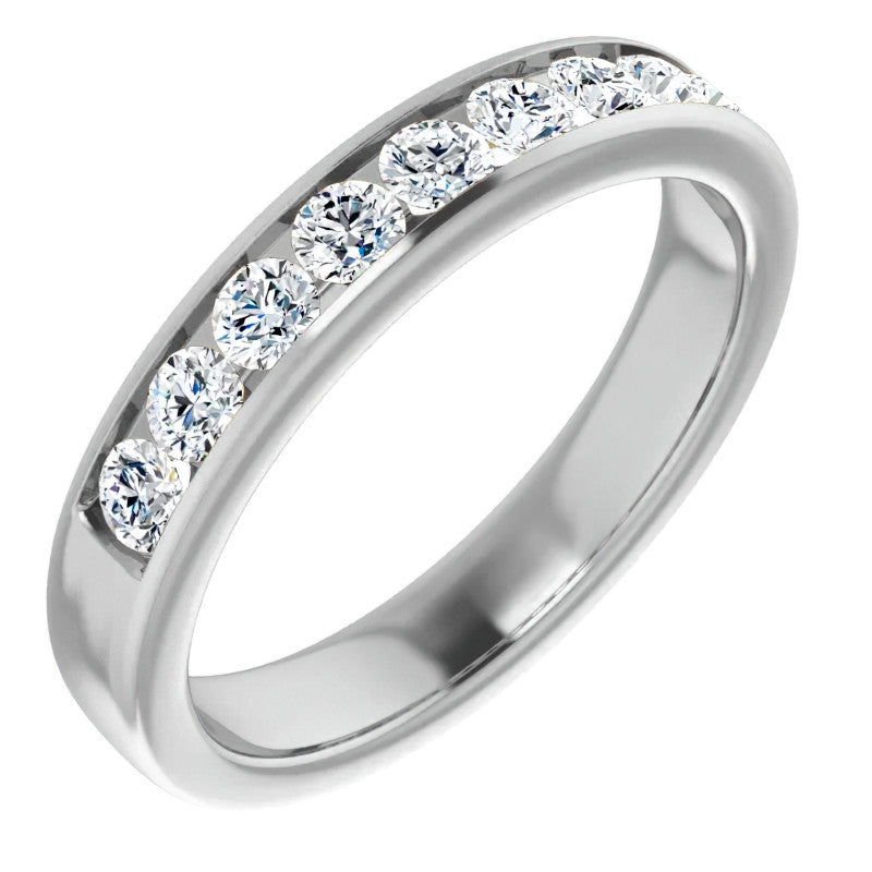 3mm/0.90ct Round Channel Set Moissanite Mens Band