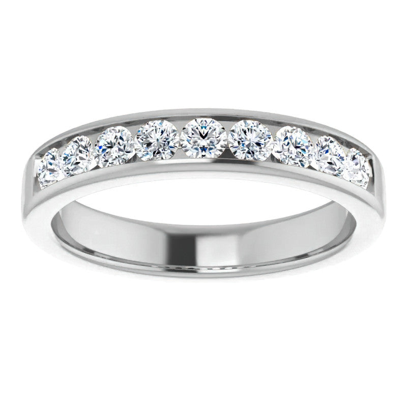 3mm/0.90ct Round Channel Set Moissanite Mens Band