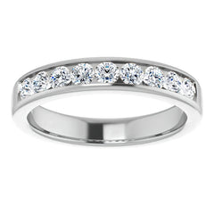 3mm/0.90ct Round Channel Set Moissanite Mens Band