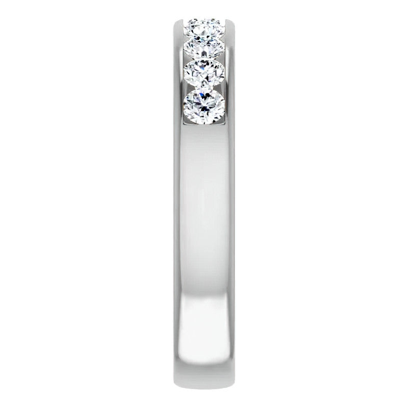 3mm/0.90ct Round Channel Set Moissanite Mens Band