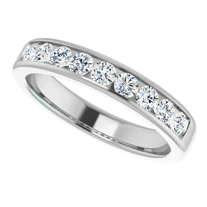 3mm/0.90ct Round Channel Set Moissanite Mens Band