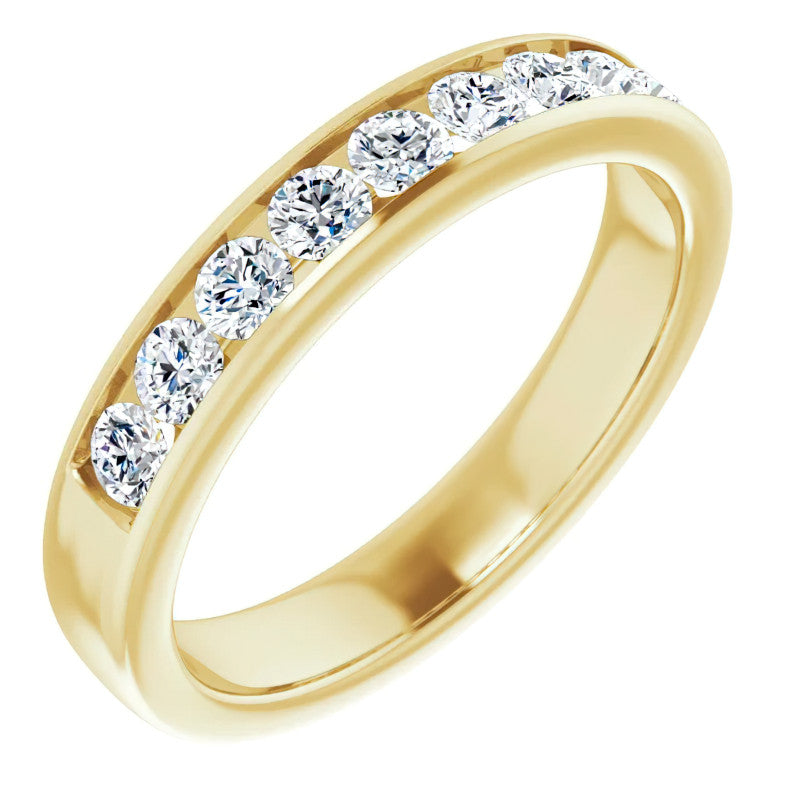 3mm/0.90ct Round Channel Set Moissanite Mens Band