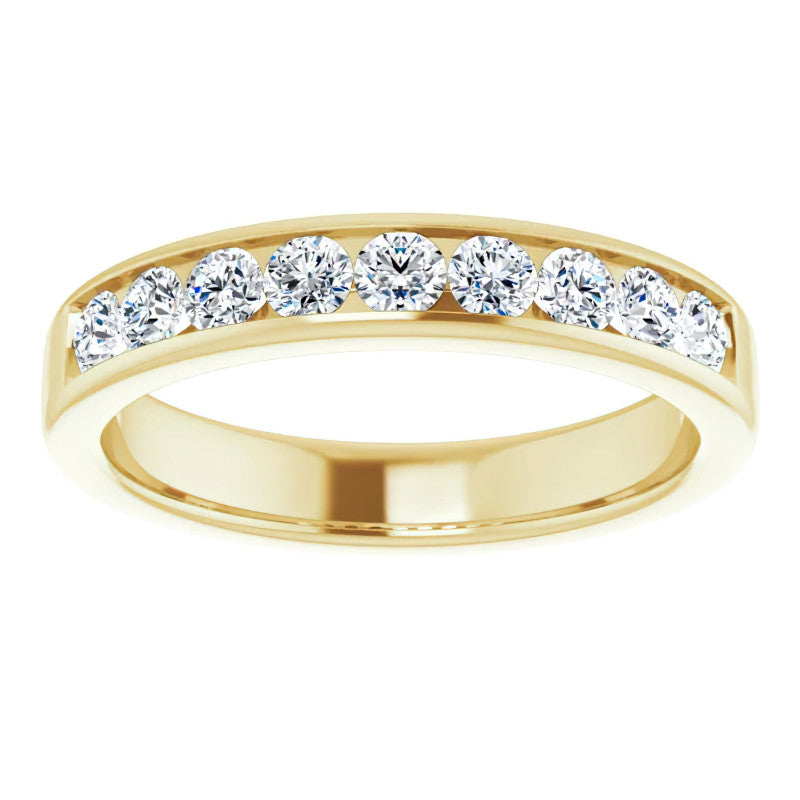 3mm/0.90ct Round Channel Set Moissanite Mens Band
