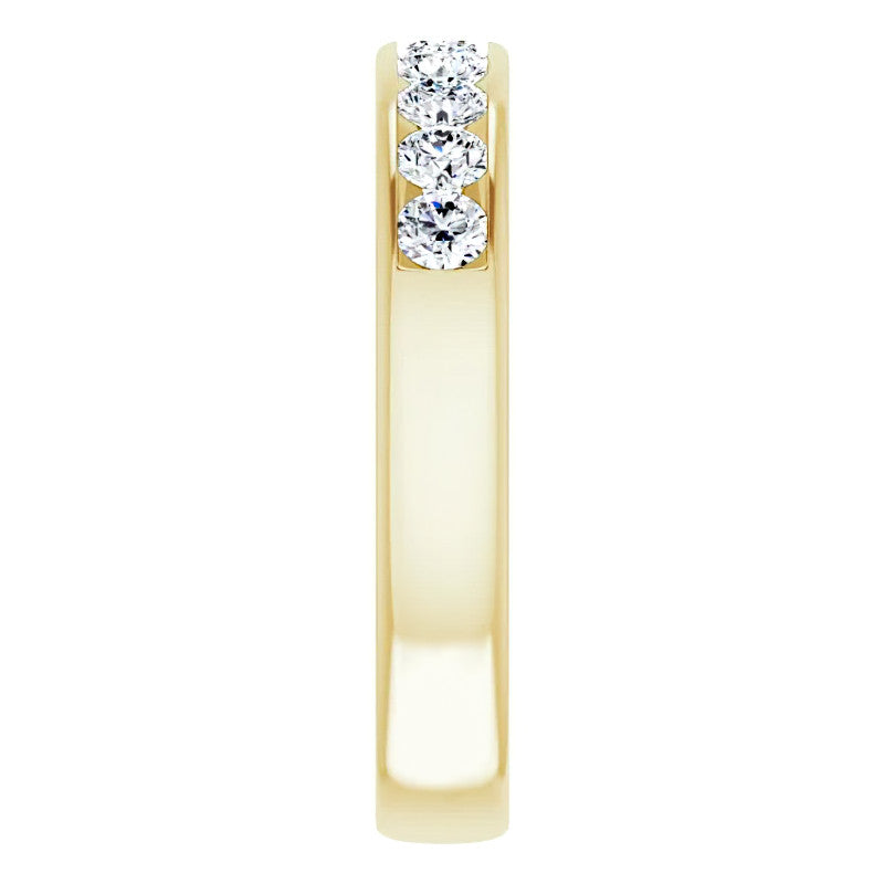 3mm/0.90ct Round Channel Set Moissanite Mens Band