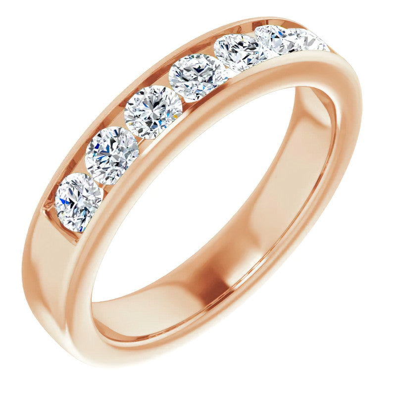 3.5mm/1.05ct Round Channel Set Moissanite Mens Band