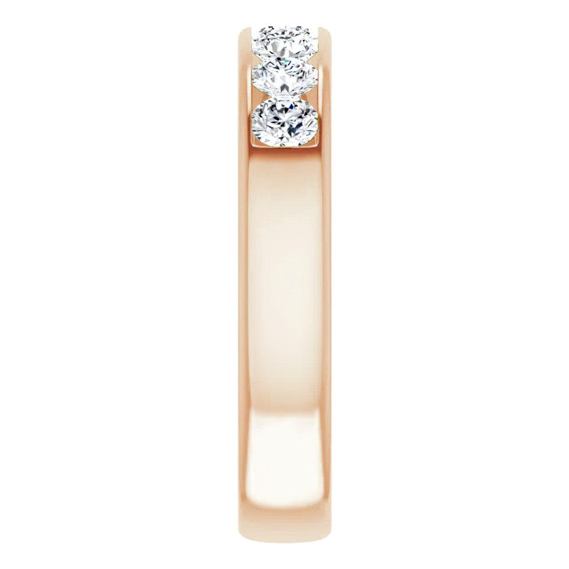 3.5mm/1.05ct Round Channel Set Moissanite Mens Band