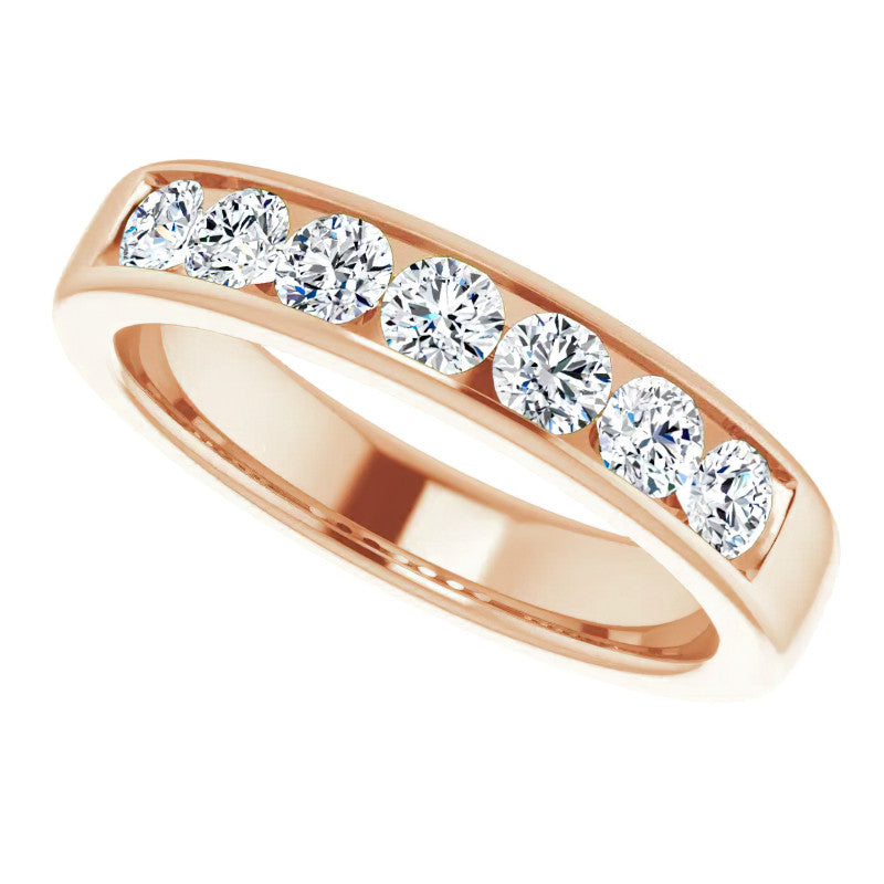 3.5mm/1.05ct Round Channel Set Moissanite Mens Band